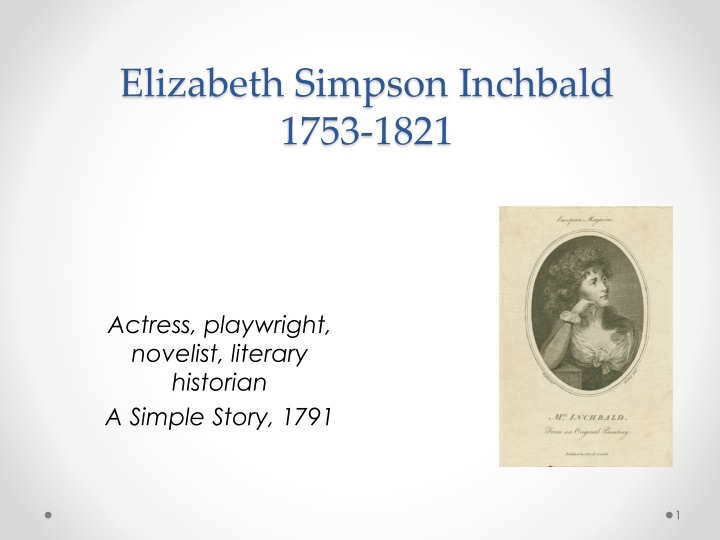 elizabeth simpson inchbald 1753 1821