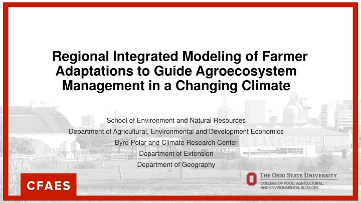 regional integrated modeling of farmer