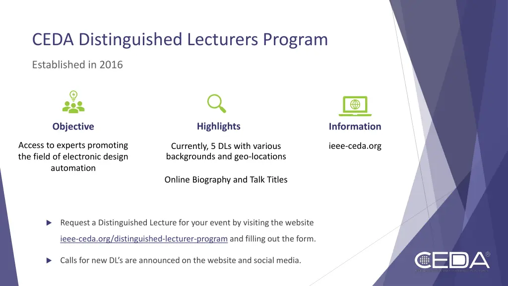 ceda distinguished lecturers program