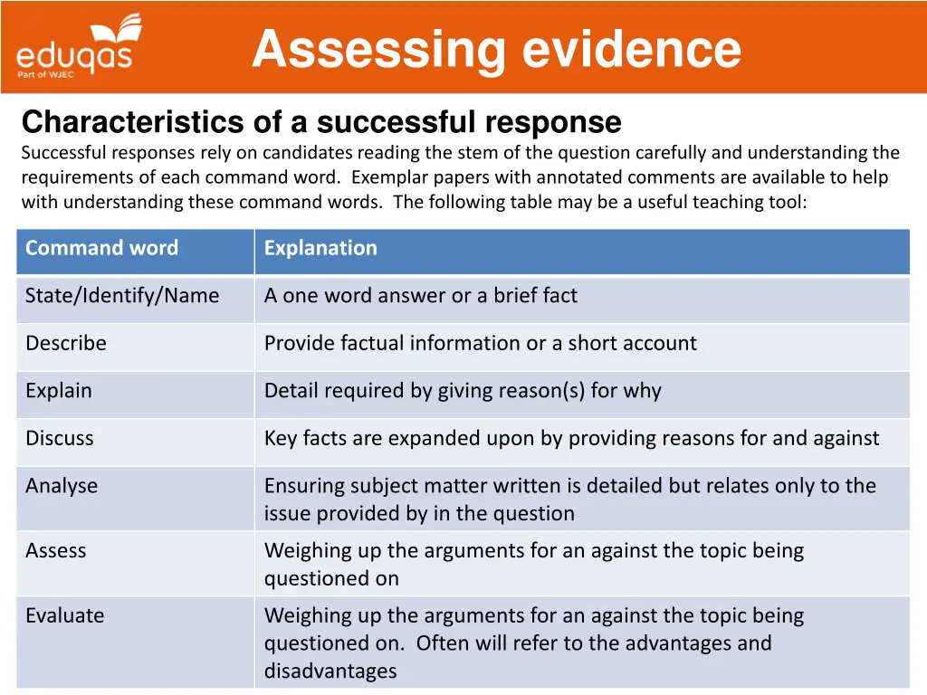 assessing evidence 9
