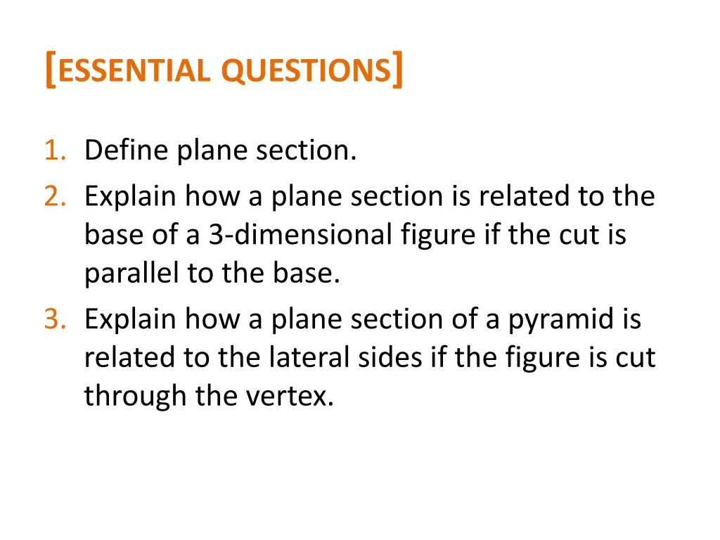 essential questions