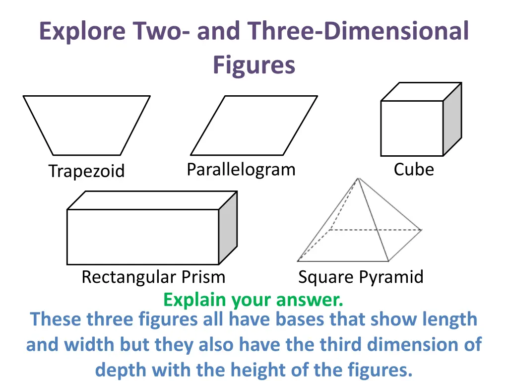 explore two and three dimensional figures 5