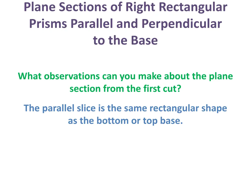 plane sections of right rectangular prisms 16