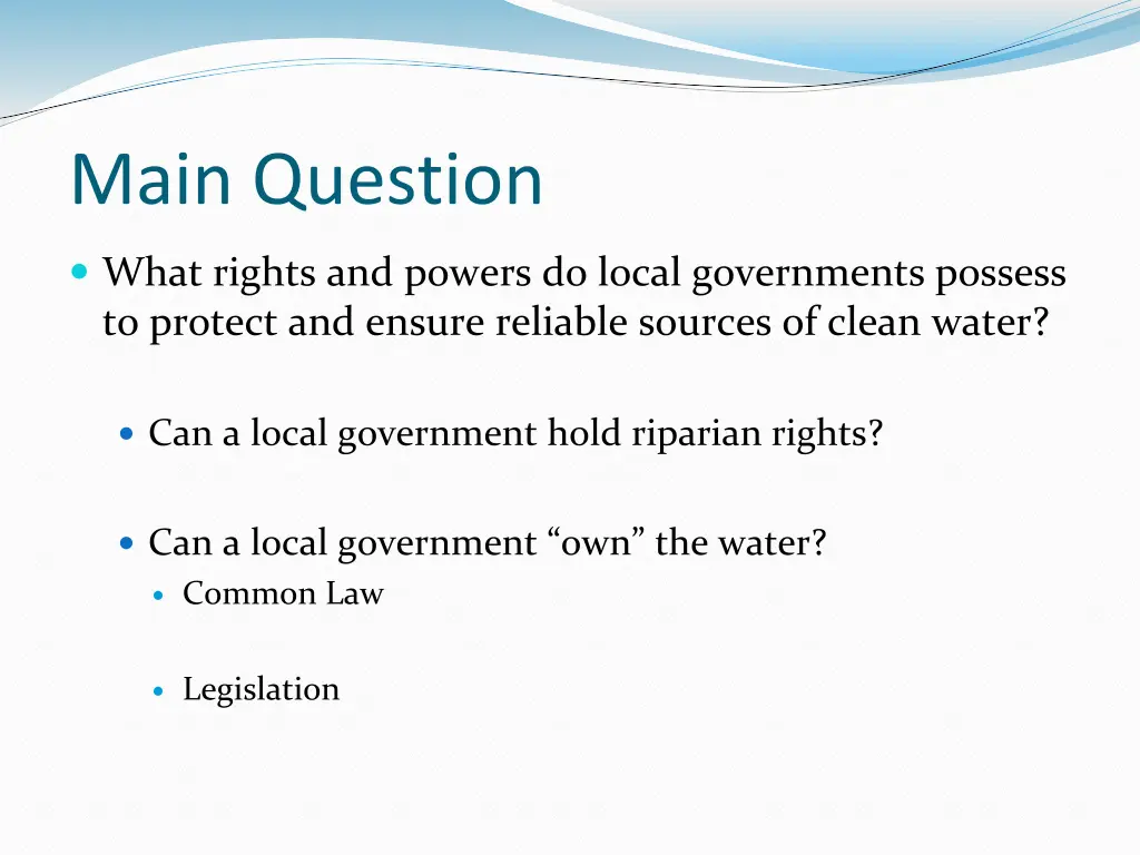 main question