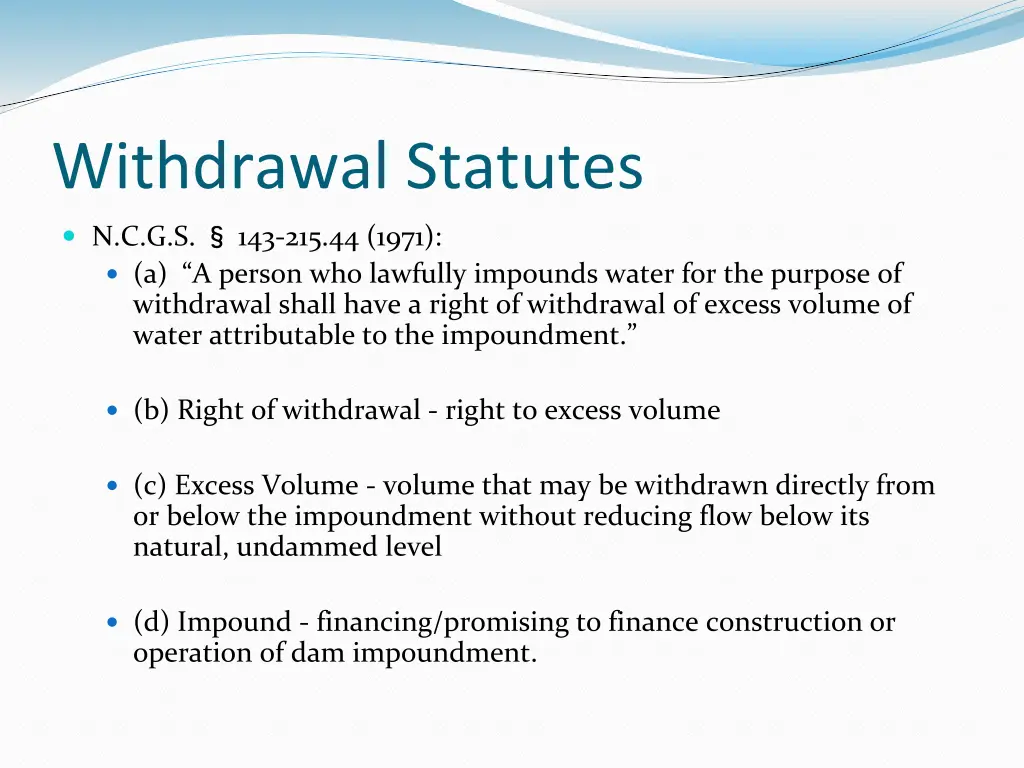 withdrawal statutes