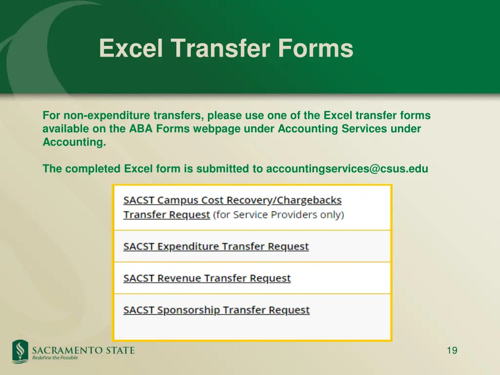 excel transfer forms