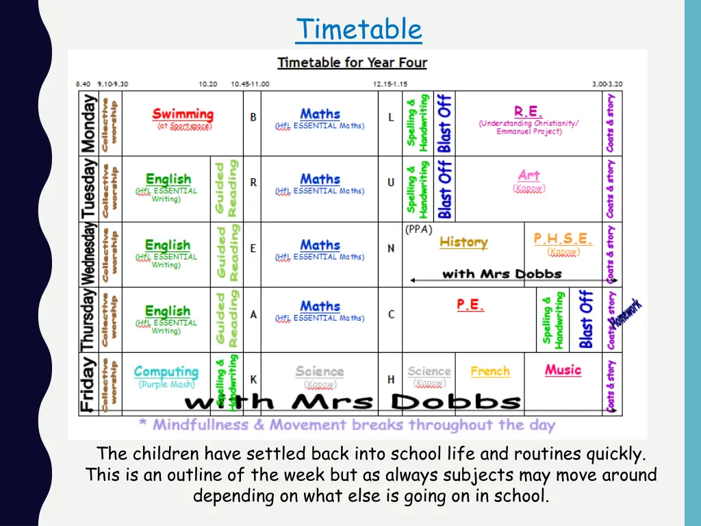 timetable