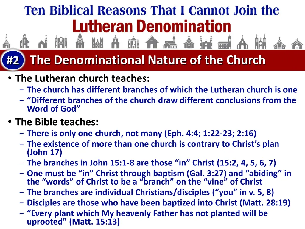 the denominational nature of the church