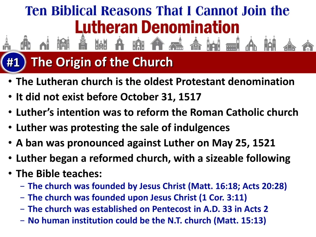the origin of the church the lutheran church