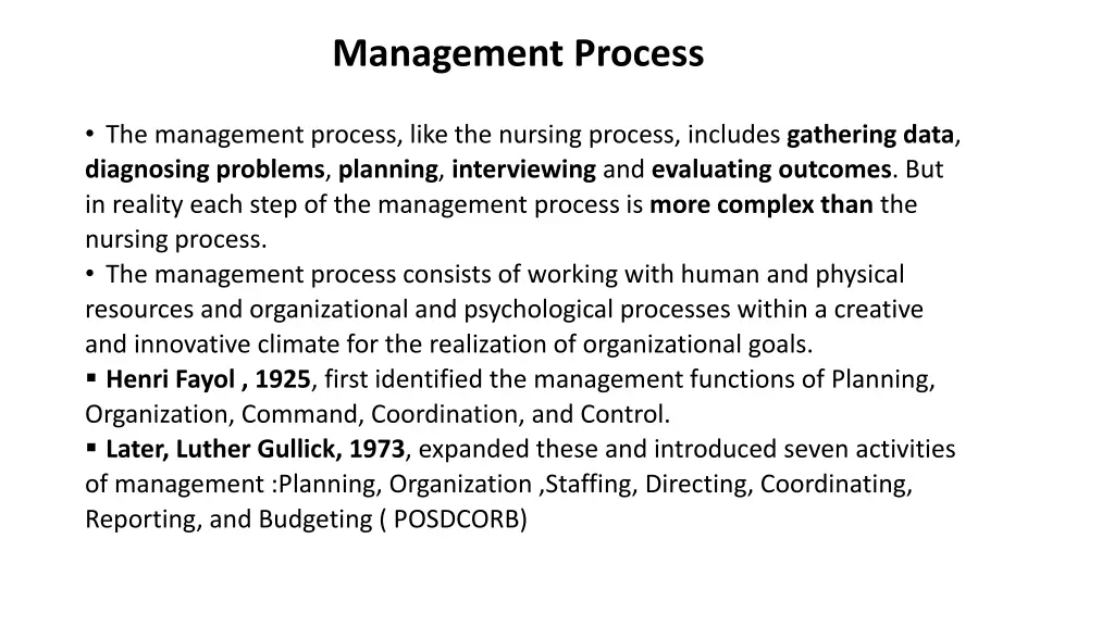 management process