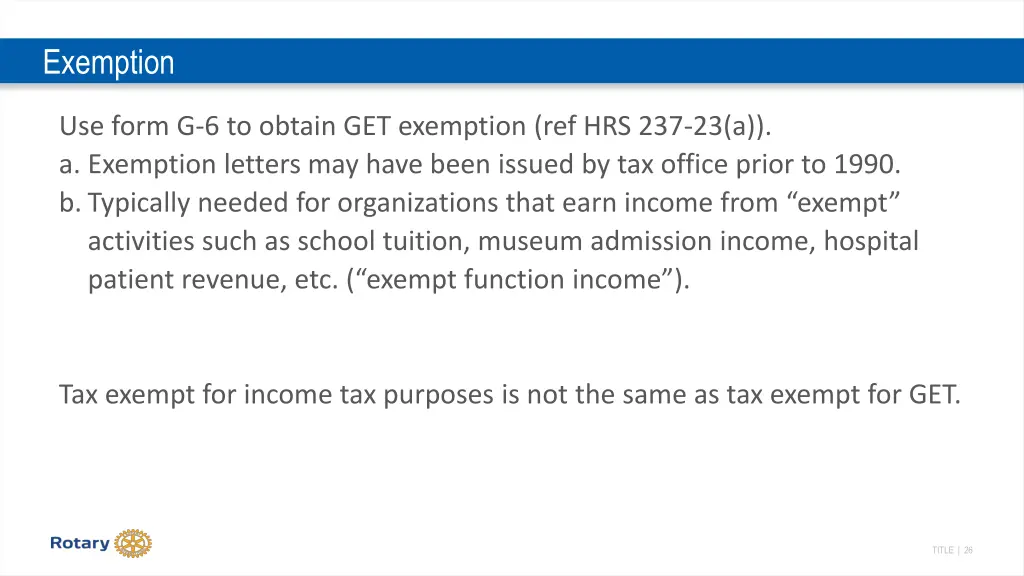 exemption