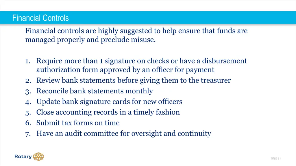 financial controls