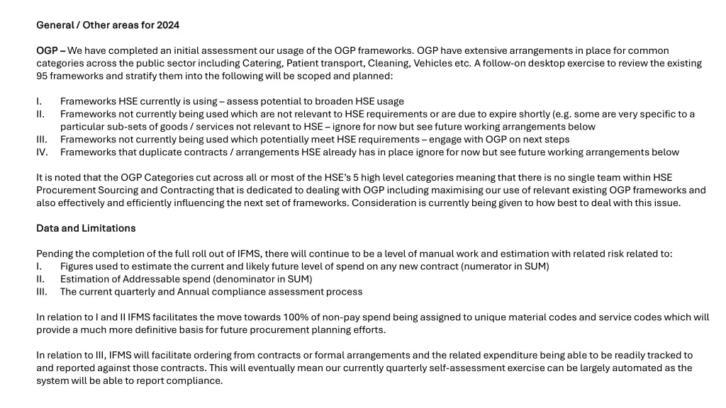 general other areas for 2024 general other areas