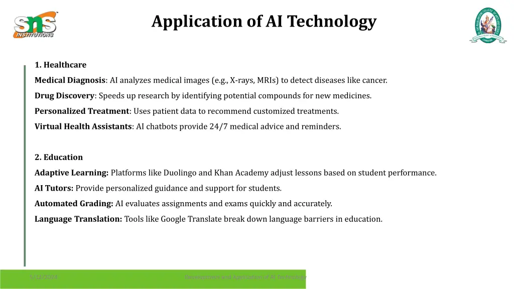 application of ai technology