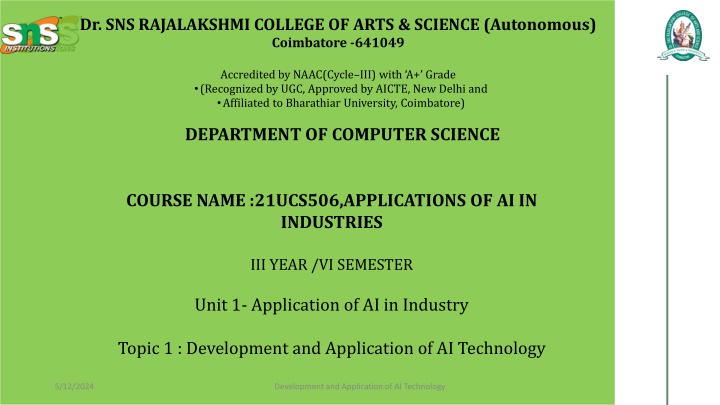 dr sns rajalakshmi college of arts science