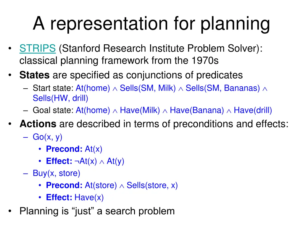 a representation for planning