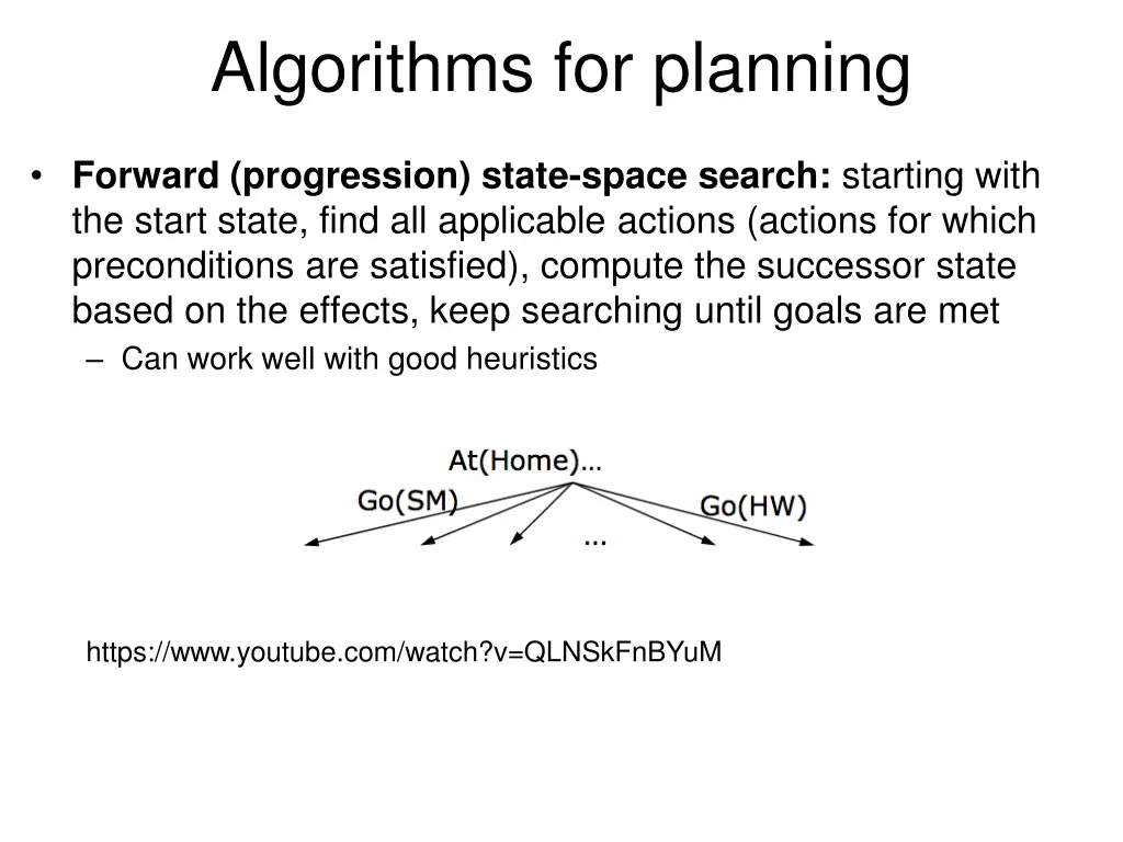 algorithms for planning