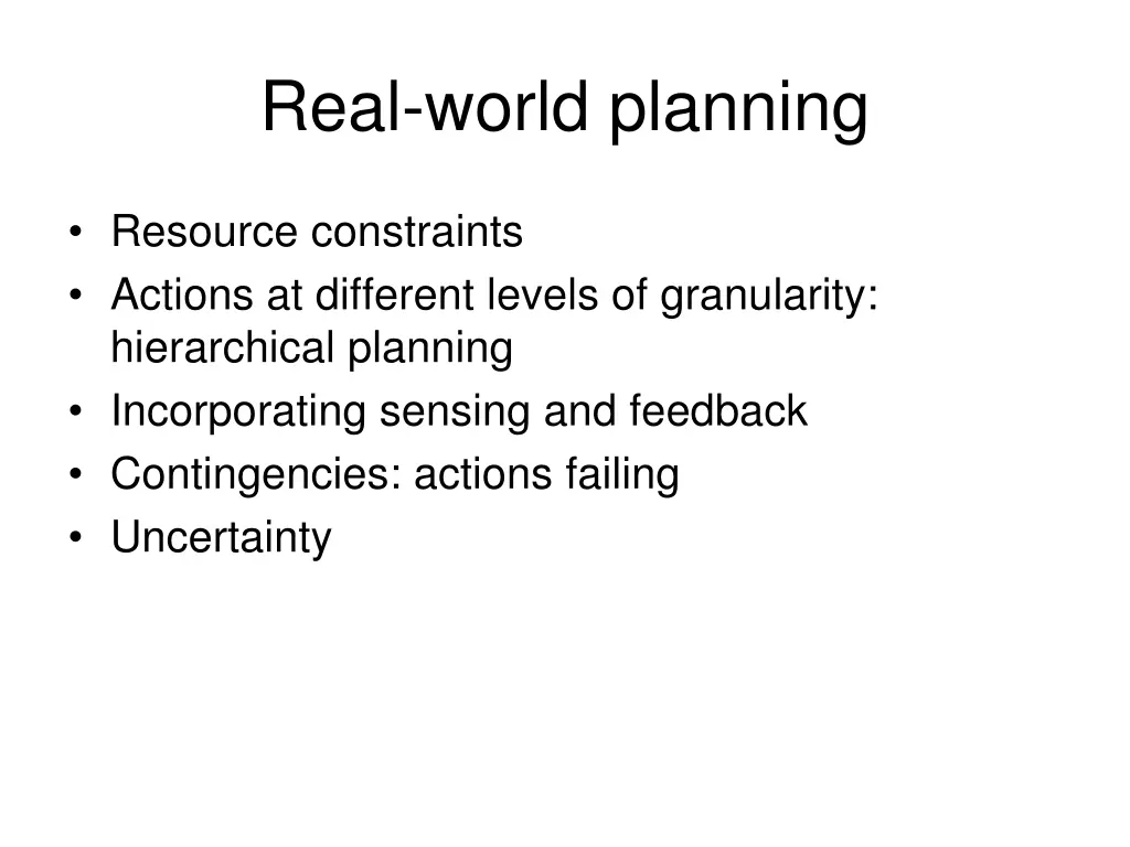 real world planning