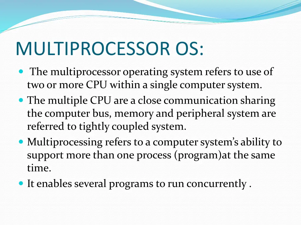 multiprocessor os