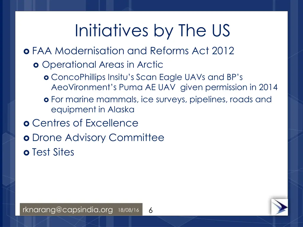 initiatives by the us