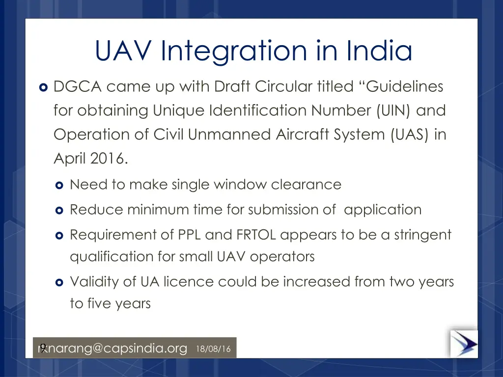 uav integration in india