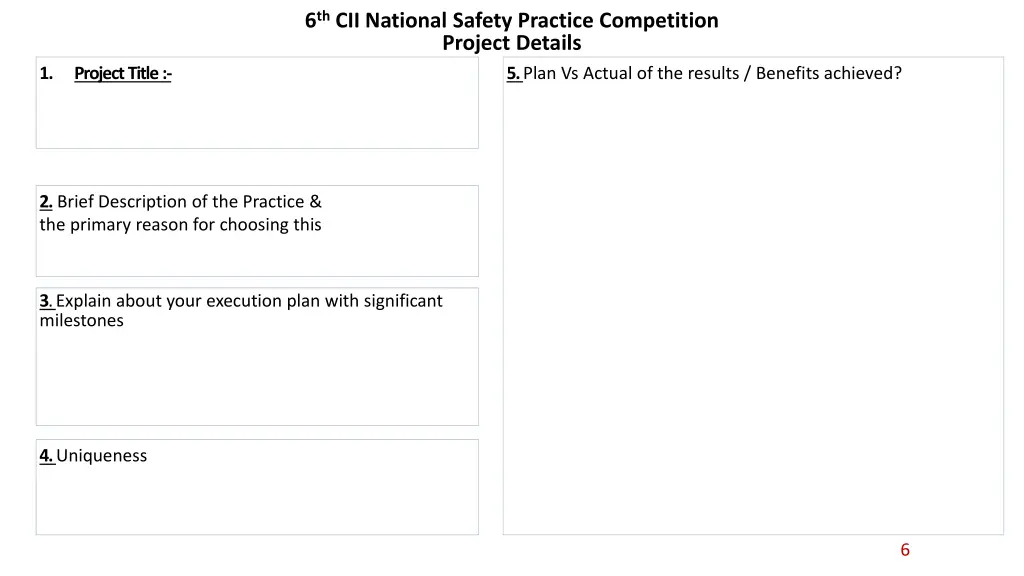 6 th cii national safety practice competition 1