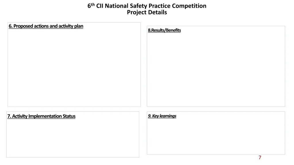 6 th cii national safety practice competition 2