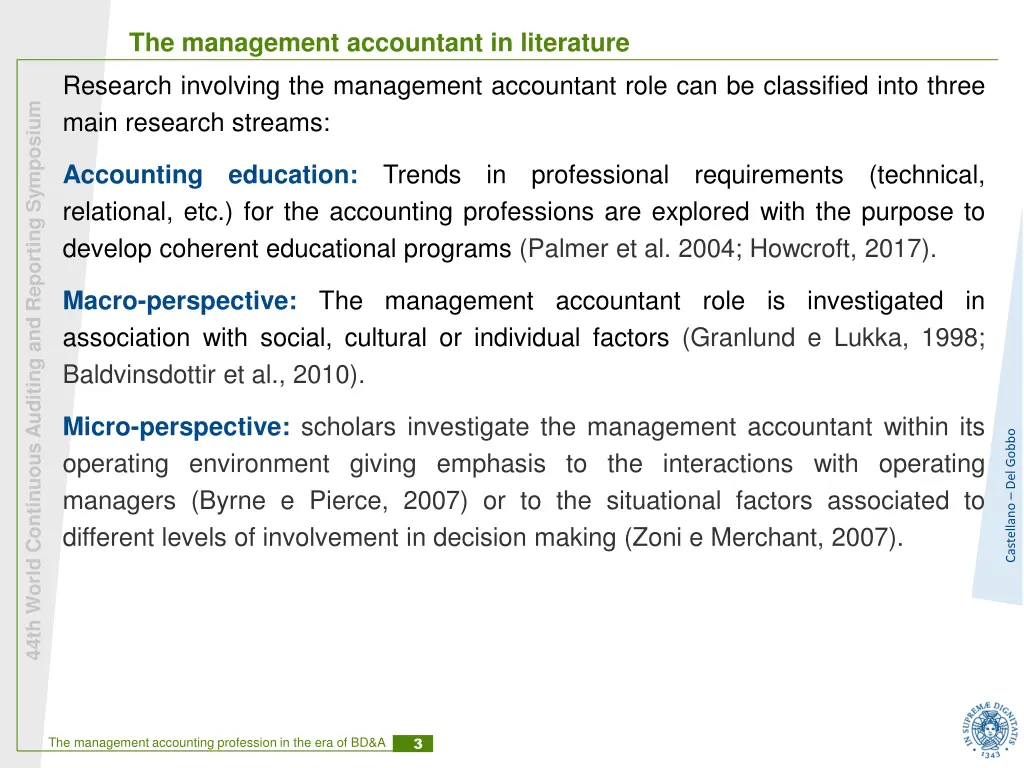 the management accountant in literature research