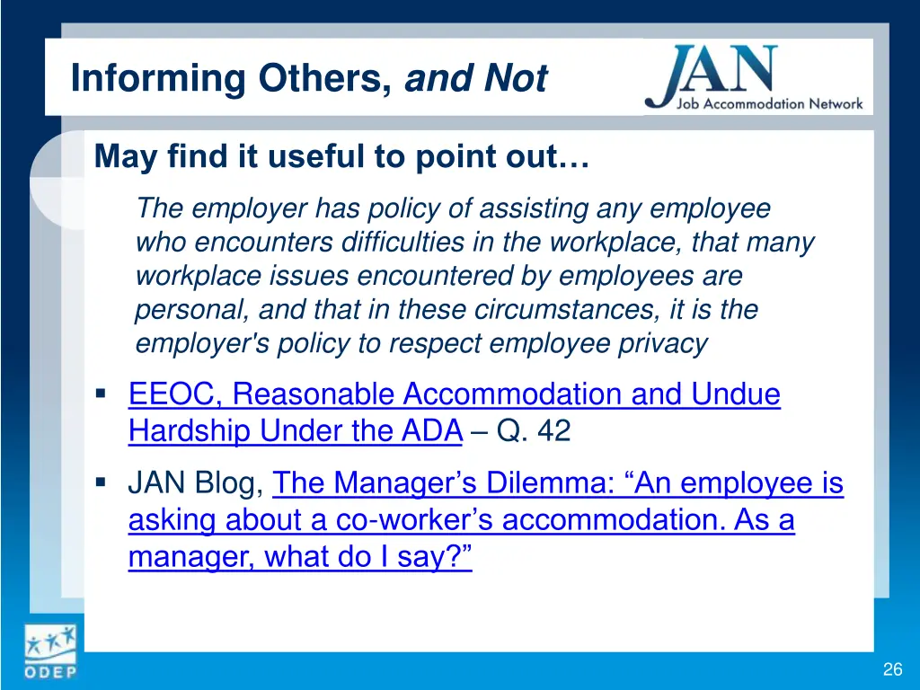 informing others and not 1