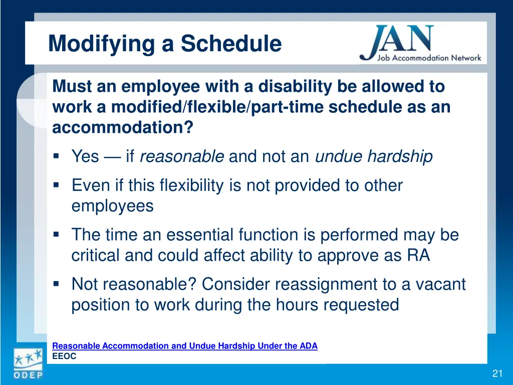 modifying a schedule