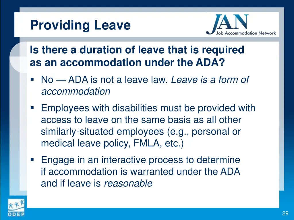providing leave