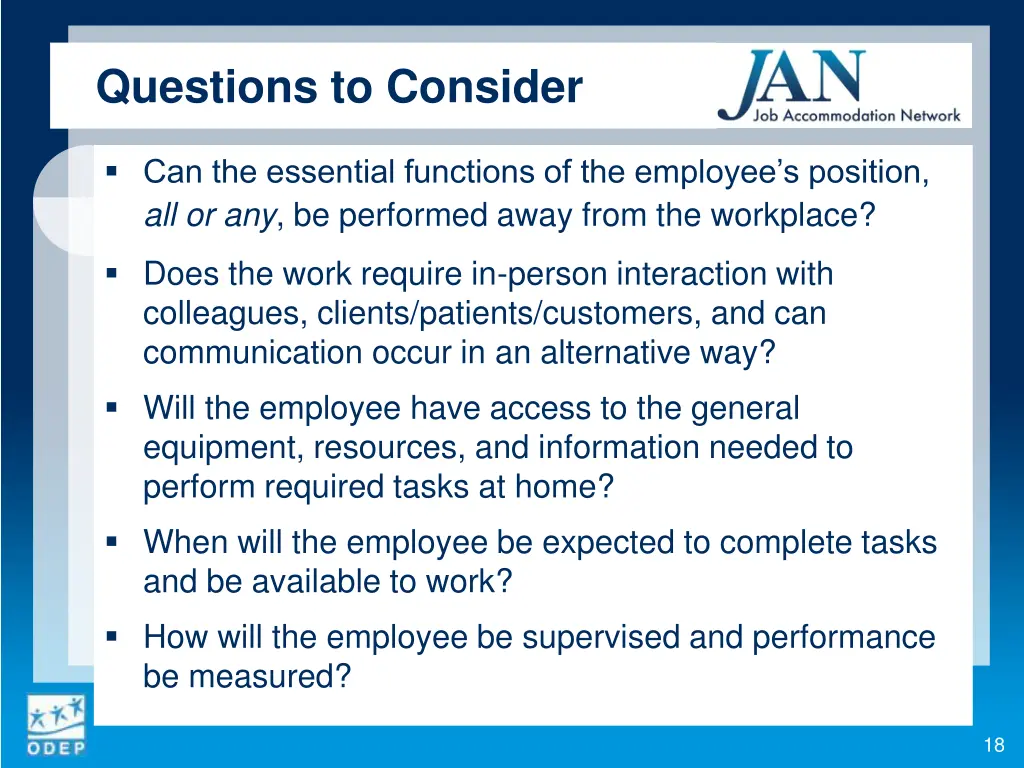 questions to consider