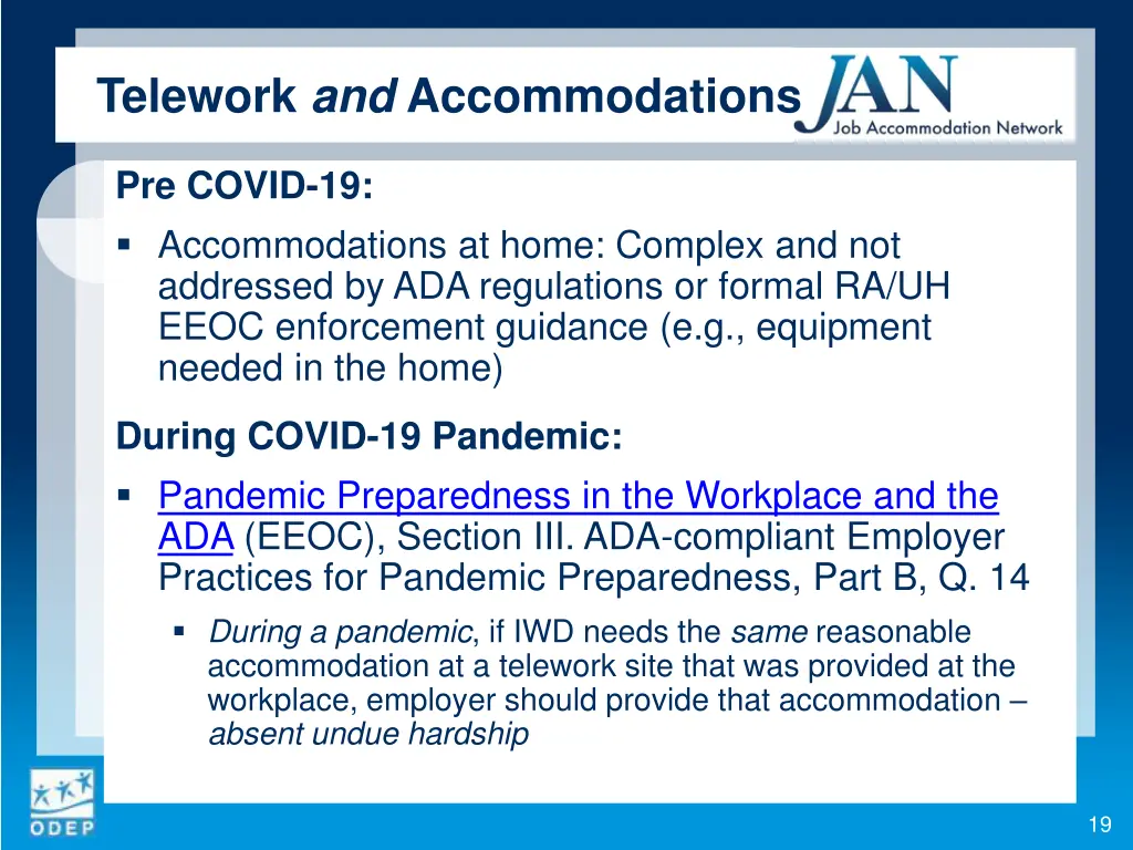telework and accommodations