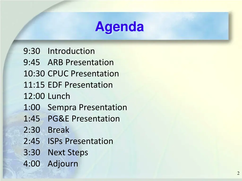 agenda