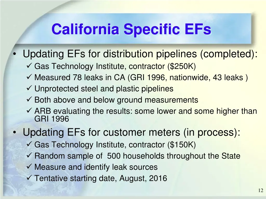 california specific efs