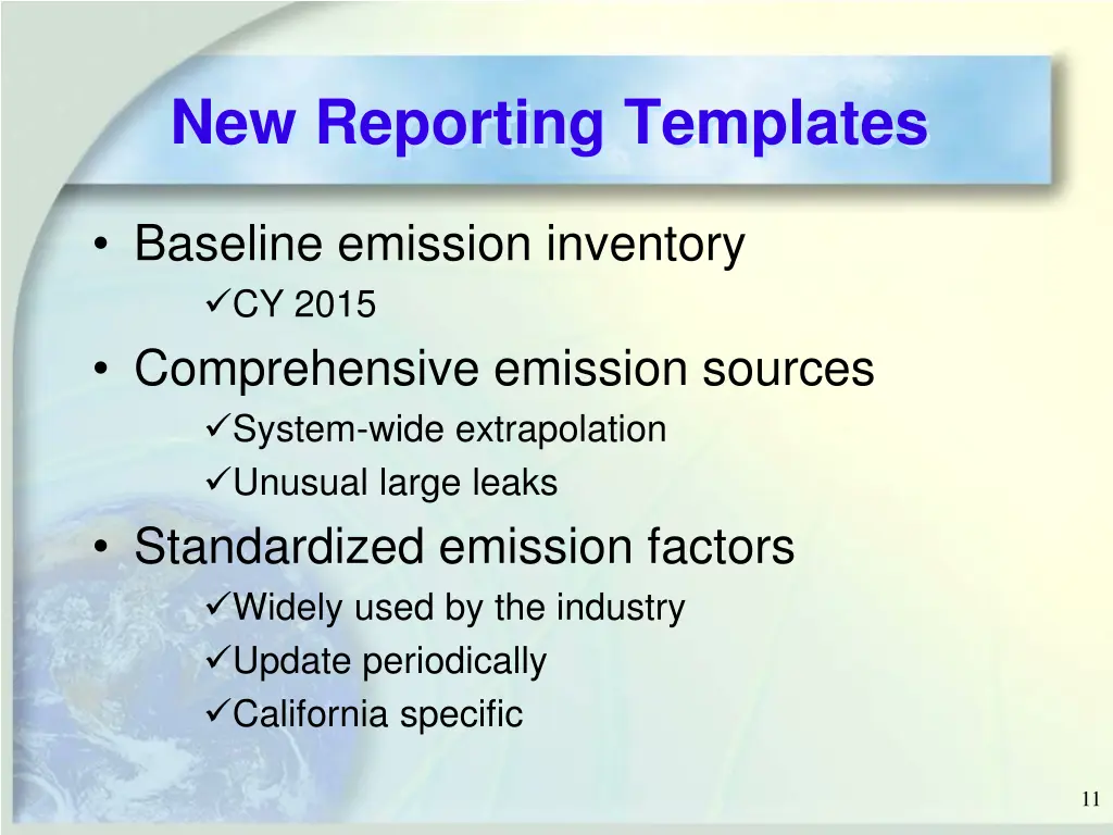 new reporting templates