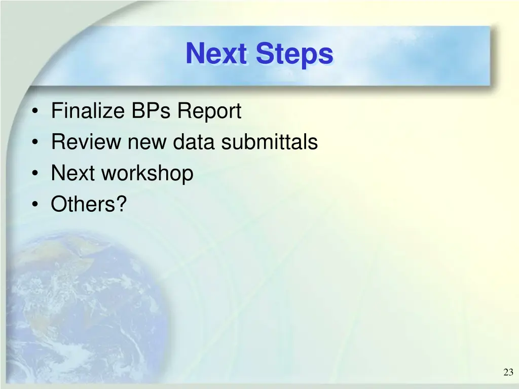 next steps