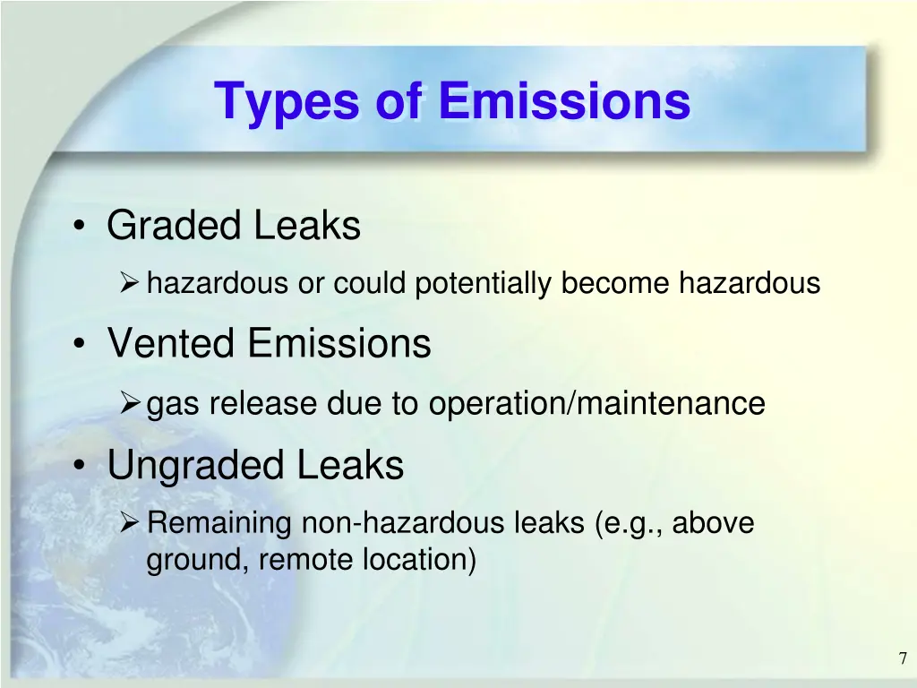types of emissions