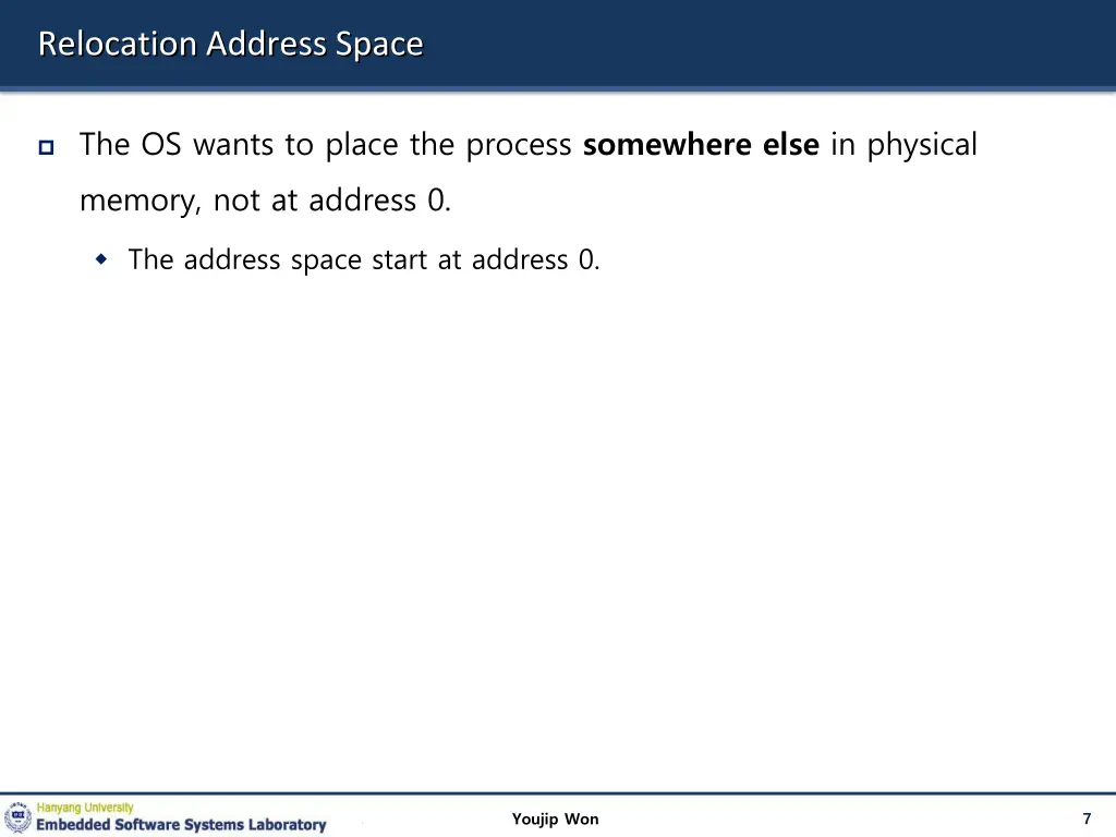 relocation address space