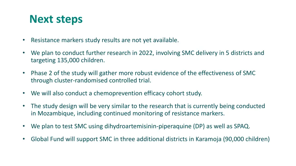 next steps