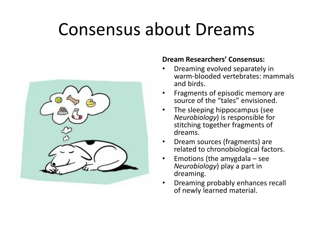 consensus about dreams