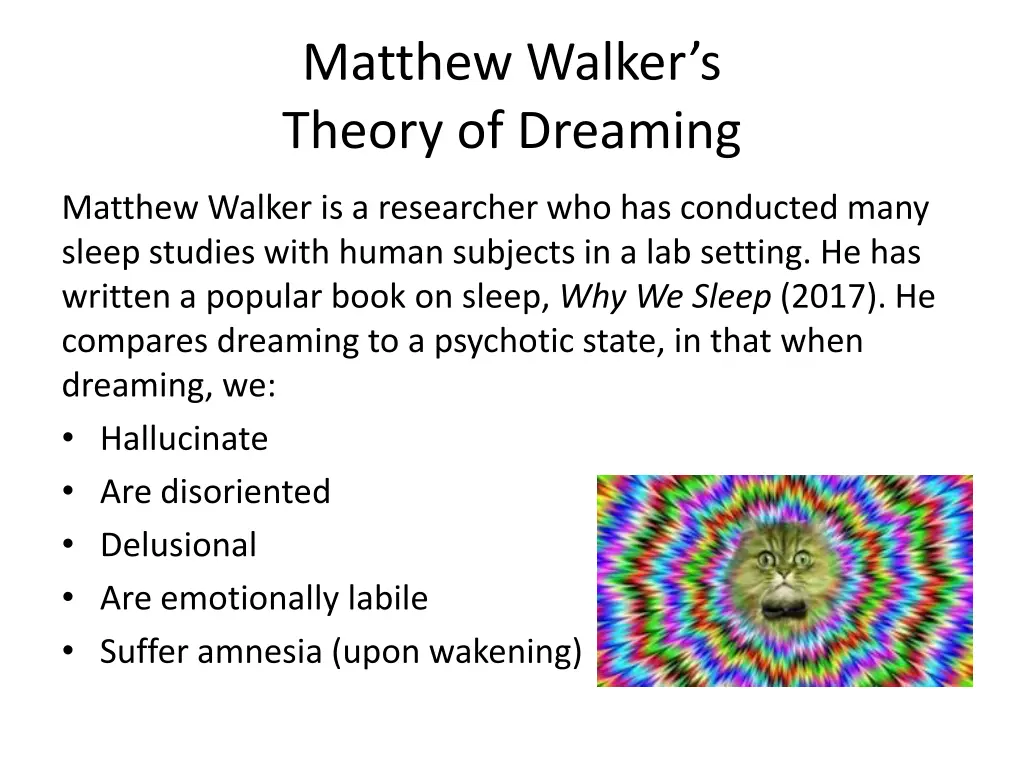 matthew walker s theory of dreaming