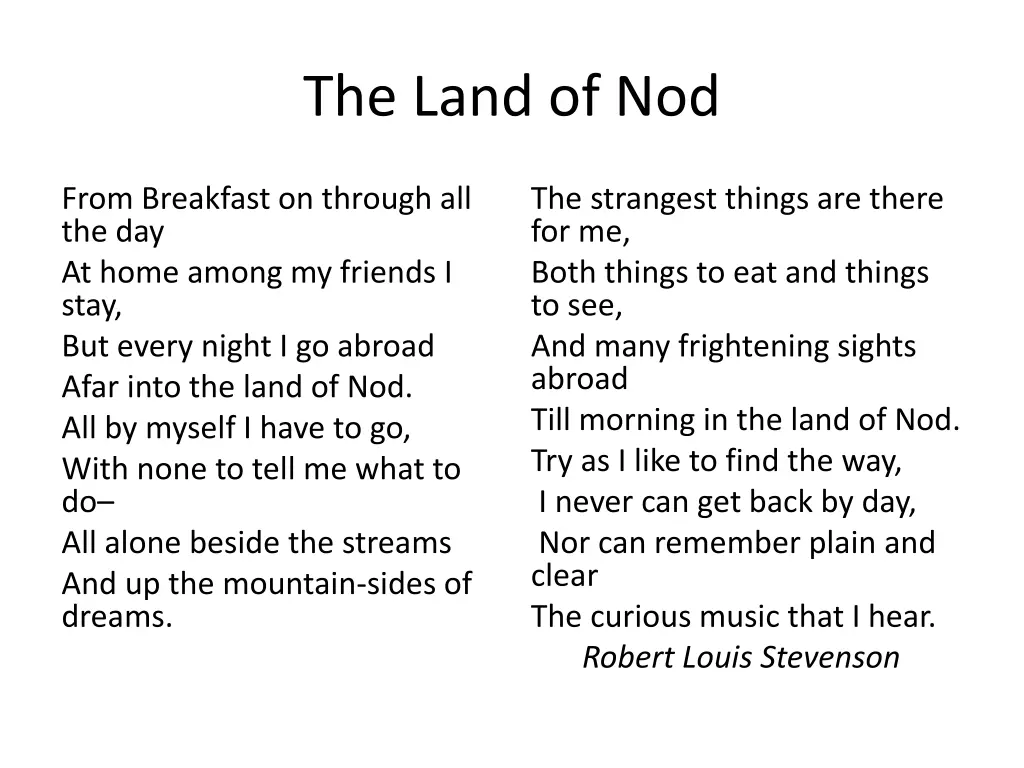 the land of nod