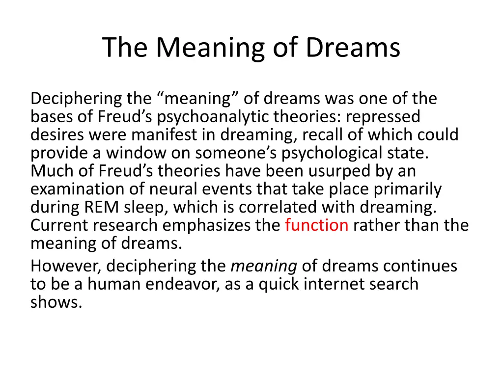 the meaning of dreams