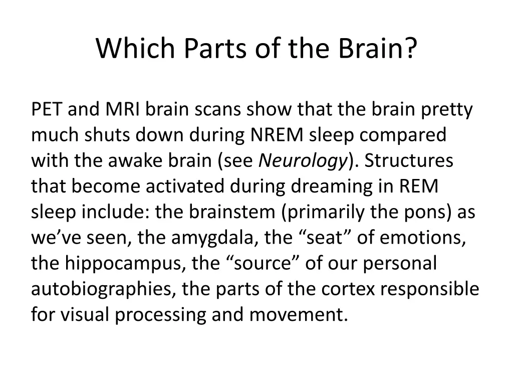 which parts of the brain