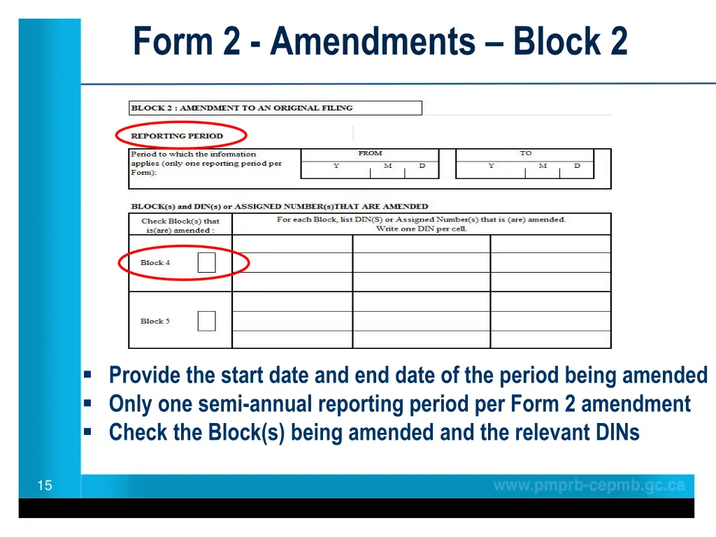 form 2 amendments block 2
