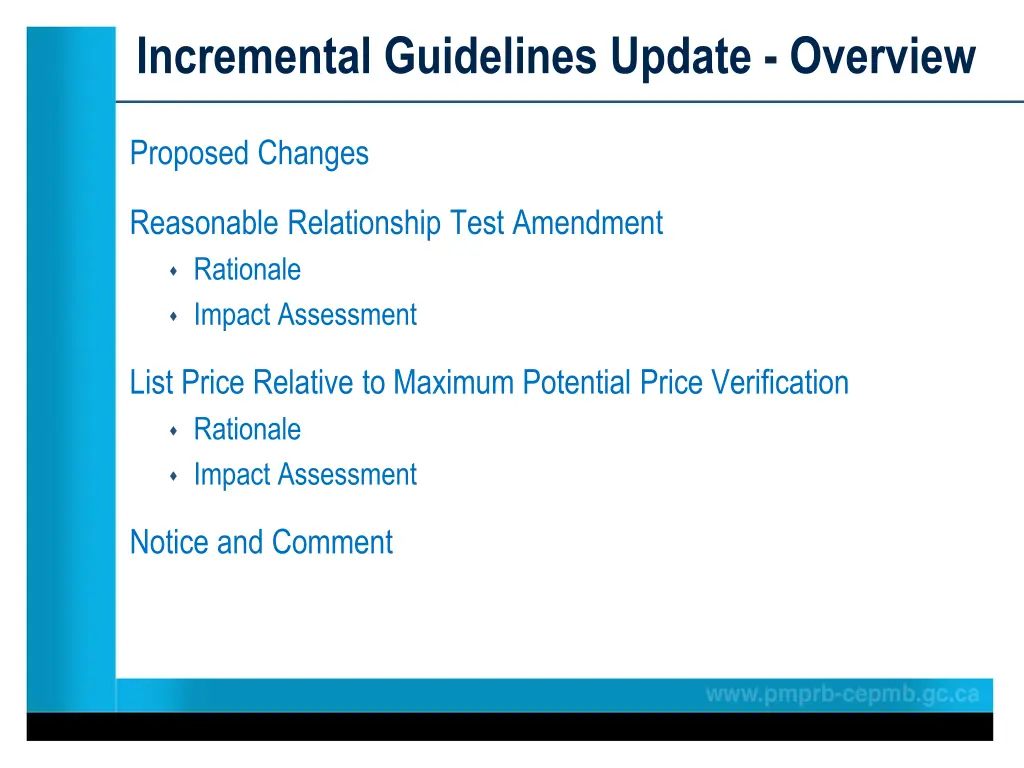 incremental guidelines update overview