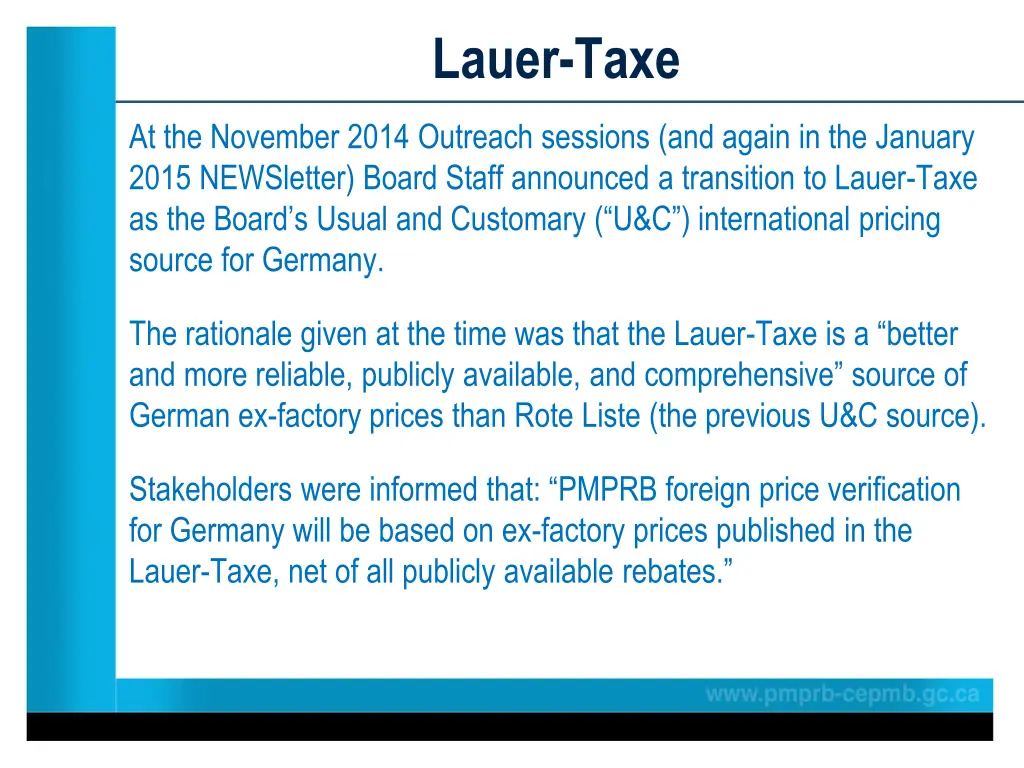 lauer taxe