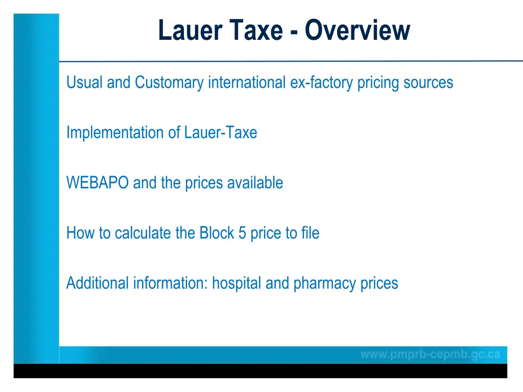 lauer taxe overview