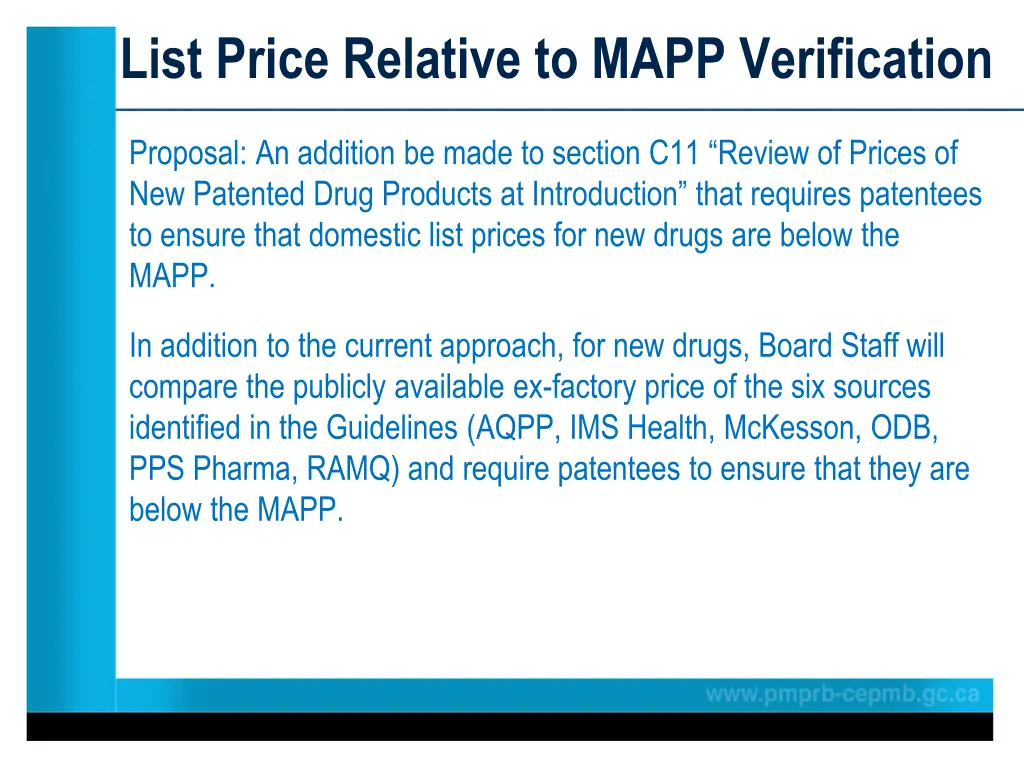 list price relative to mapp verification